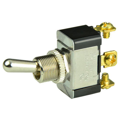 BEP SPDT Chrome Plated Toggle Switch  ONOFFON 1002015